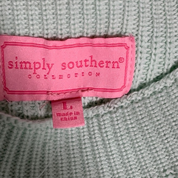 Simply Southern Green and White Striped Turtleneck Sweater Capsleeve - Picture 8 of 9
